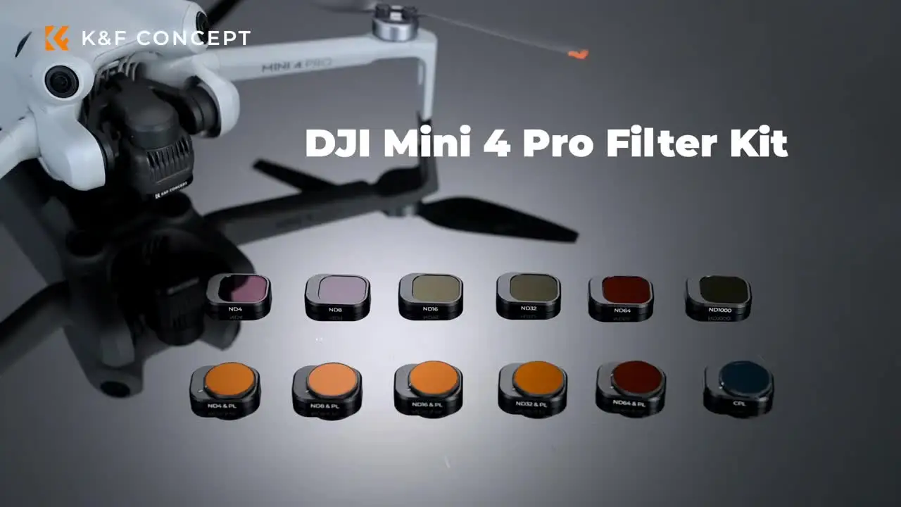 Водонепроницаемые многослойные покрытия K&ampF Concept для DJI Mini 4 Pro Drone Lens Filter UV CPL ND8 ND16