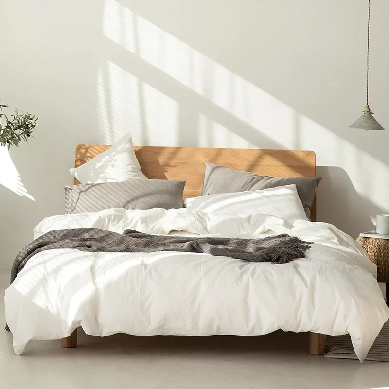 

High Quality Summer Comfortable Skin Friendly Solid Color Bedding Set On Sale