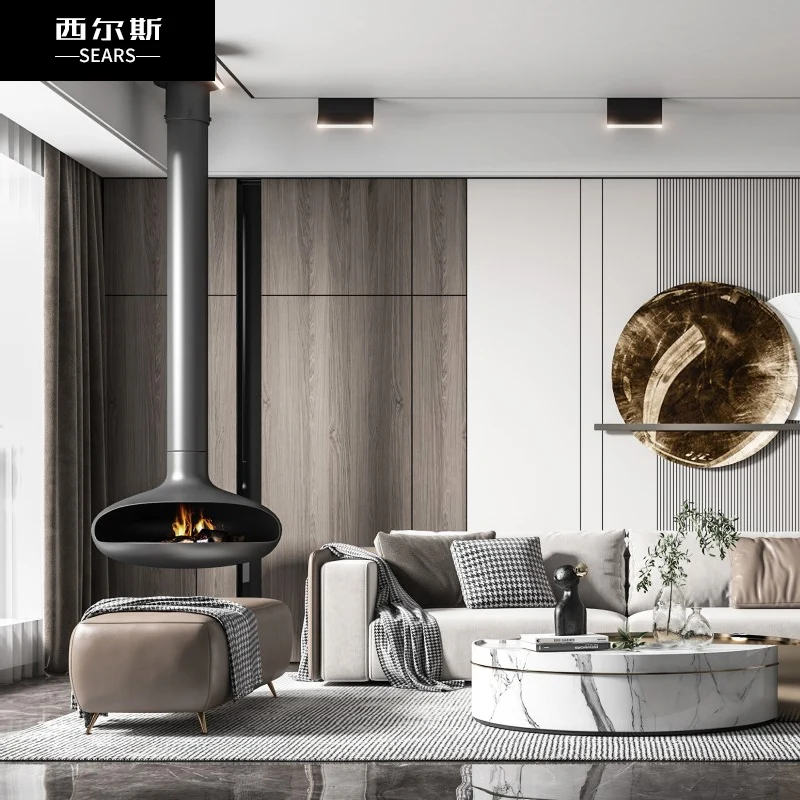 Hanging decoration, heating, flame villa, indoor simulation, fireplace,  imported retro wood burning cast iron - AliExpress