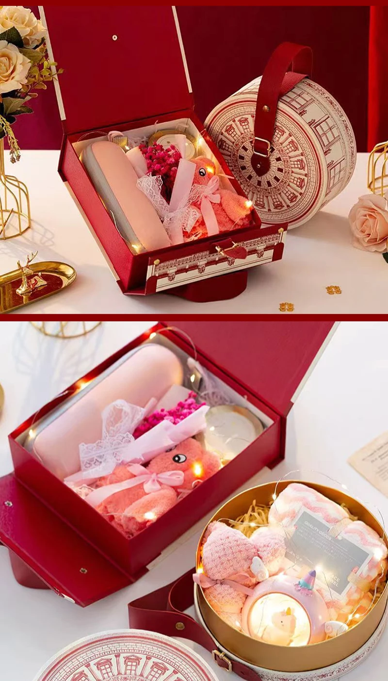100% Premium Wedding Candy Gift Box with Handle – Round & Square Paper Boxes for We... - SKU WCGB1557 - UGI Packaging