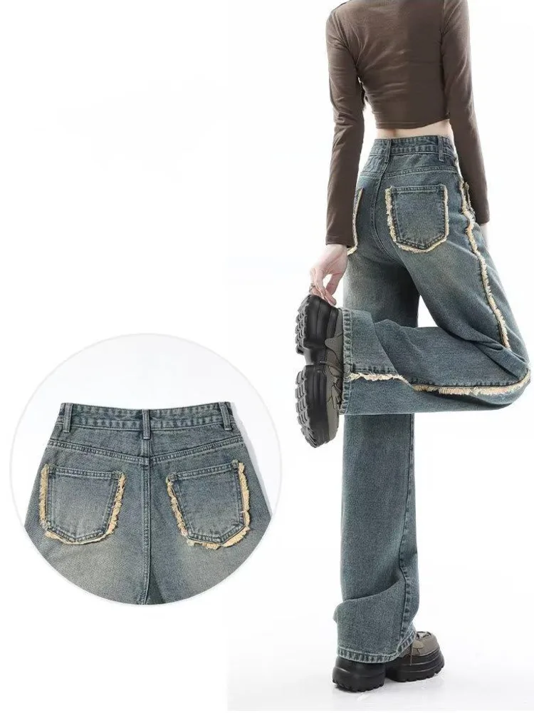 Spring and Autumn New INS Jeans Natural Waist Lazy Women's Pants Temperament Fashion Versatile Popular Women's Jeans