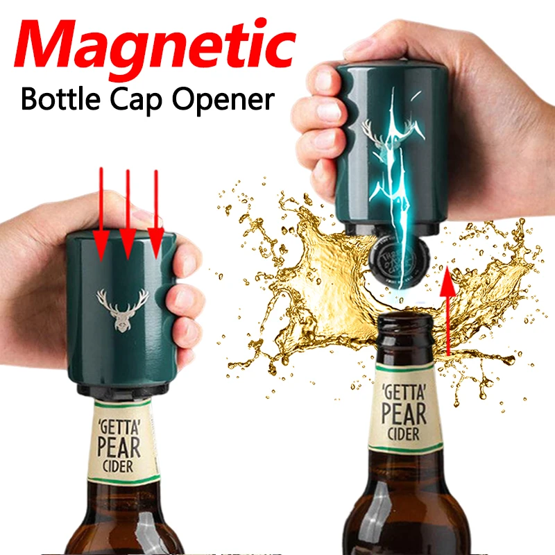 Automatic Soda Beer Bottle Opener Stainless Steel Magnetic Bottle Cap Opener