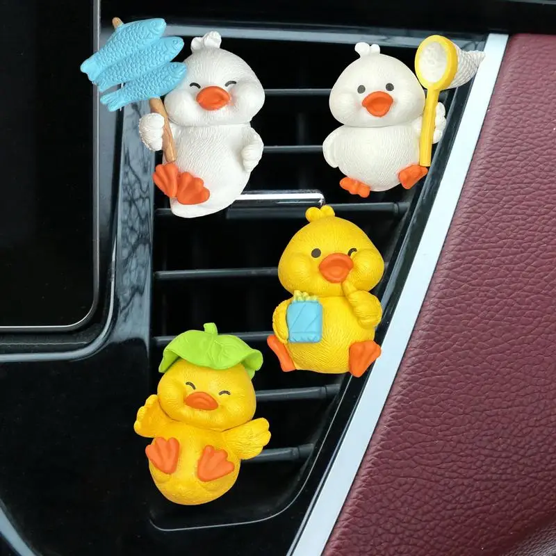 

Air Vent Decoration For Car SetOf 4Duck Shape Adjust Slice Clips Replacement Parts Car Accessories Duck Figures With BrightColor