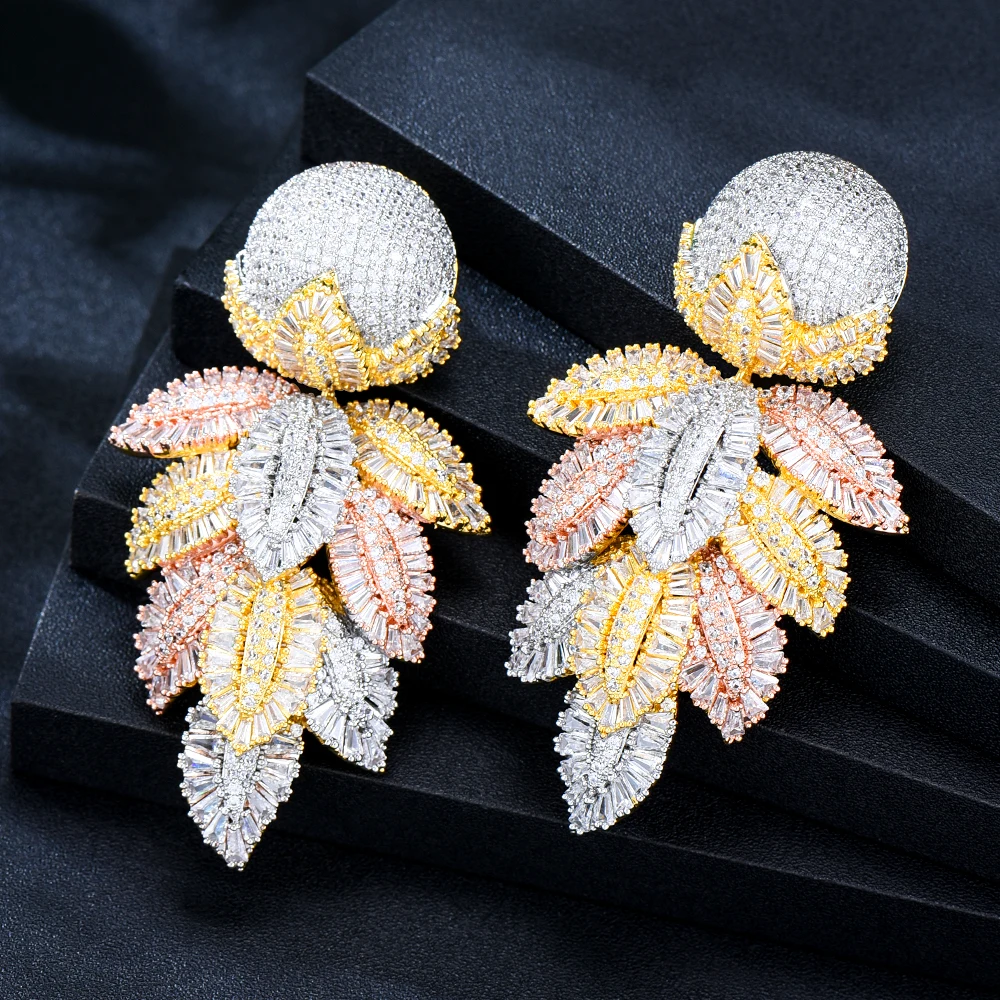 Missvikki Luxury Big Drop Pendant Earrings For Women Bridal Wedding Daily Surper Jewelry Noble Luxury Gorgeous High Quality