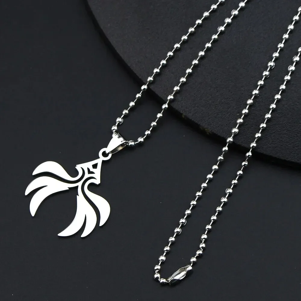 

Hot Game Impact Icon Game Cosplay Costume Props Anime Peripherals Wind Element Power Necklace Titanium Pendant Couples Jewelry