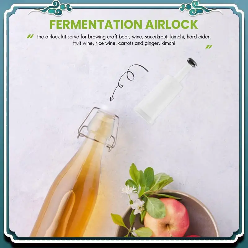 Premium Airlocks For Fermenting,Fermentation Airlock With Silicone Grommet, For Preservation,Brewing,Beer, Wine, Sauerkraut