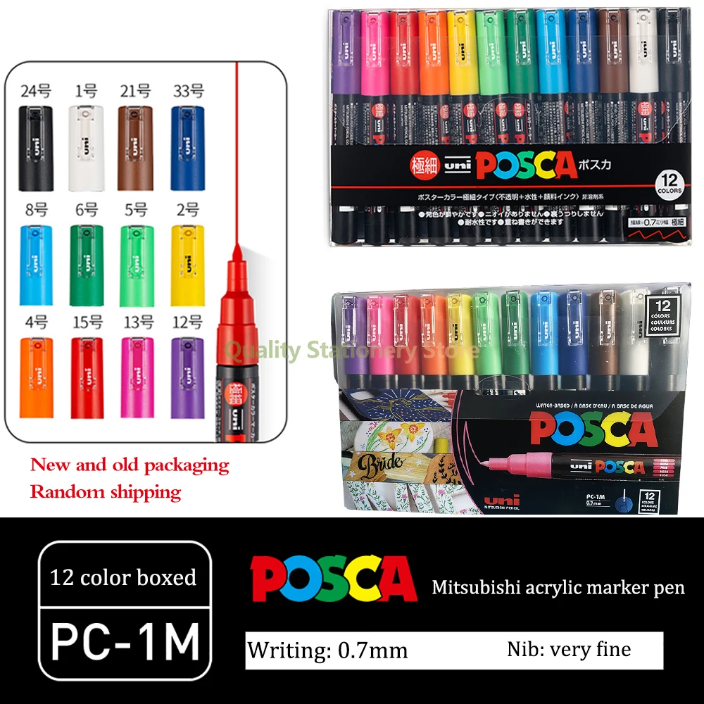 UNI POSCA Marker Set POP Advertising Pen Limited Graffiti Cartoon Painting  Watercolor Pen Art Supplies Stationery PC-1M/3M/5M - AliExpress