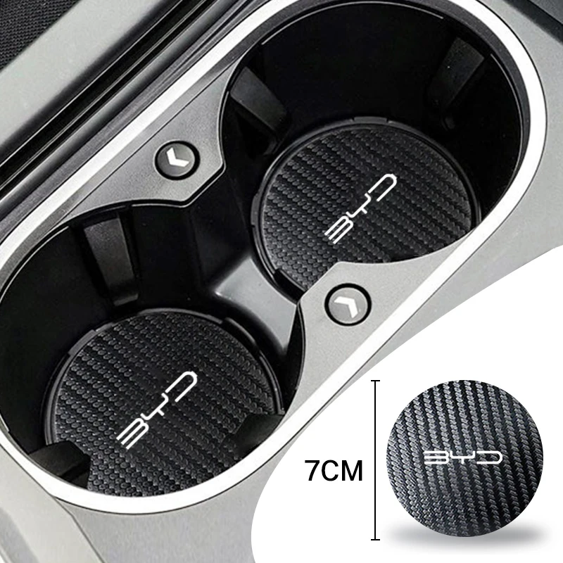 BYD 아토 3 한 EV 돌핀 듀러블 세컨드 송 프로 당 DM 칭 플러스 2개 차량용 방수 컵받침 논슬립 워터컵 패드 매트