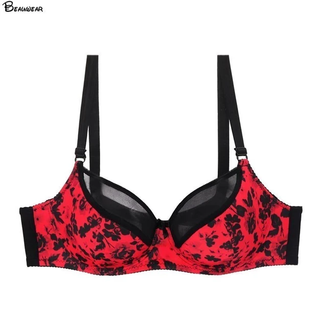 Beauwear Ink Floral Bras For Women Plus Size 38D-44D Full Cup Minimizer Lingerie  Underwire Big