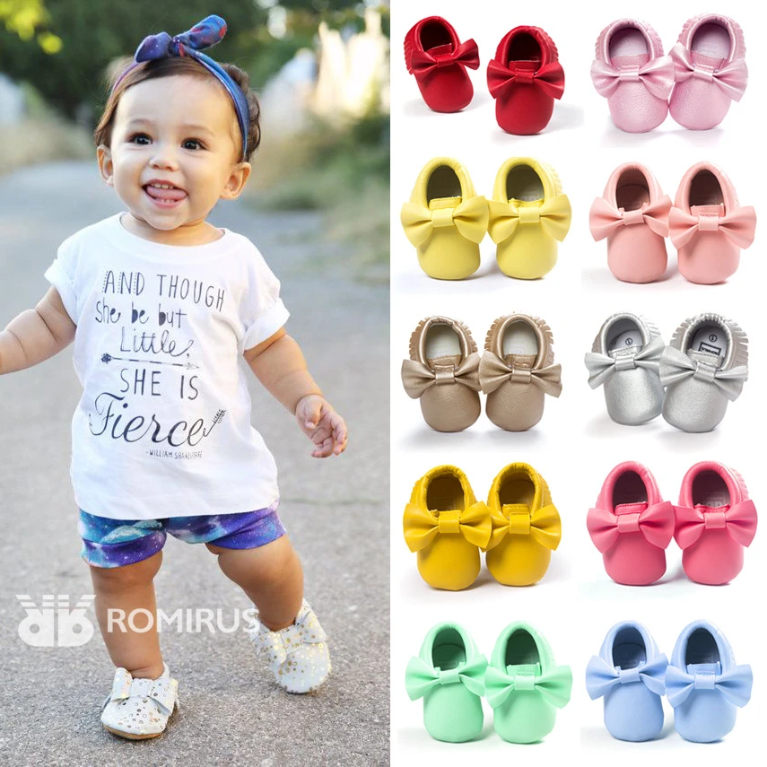 Zapatos de bebé recién nacido, niño y niña, primeros pasos, suela de PU, Princesa, lazo, flecos, zapatos cuna para bebé, mocasines informales|Primeros pasos| - AliExpress