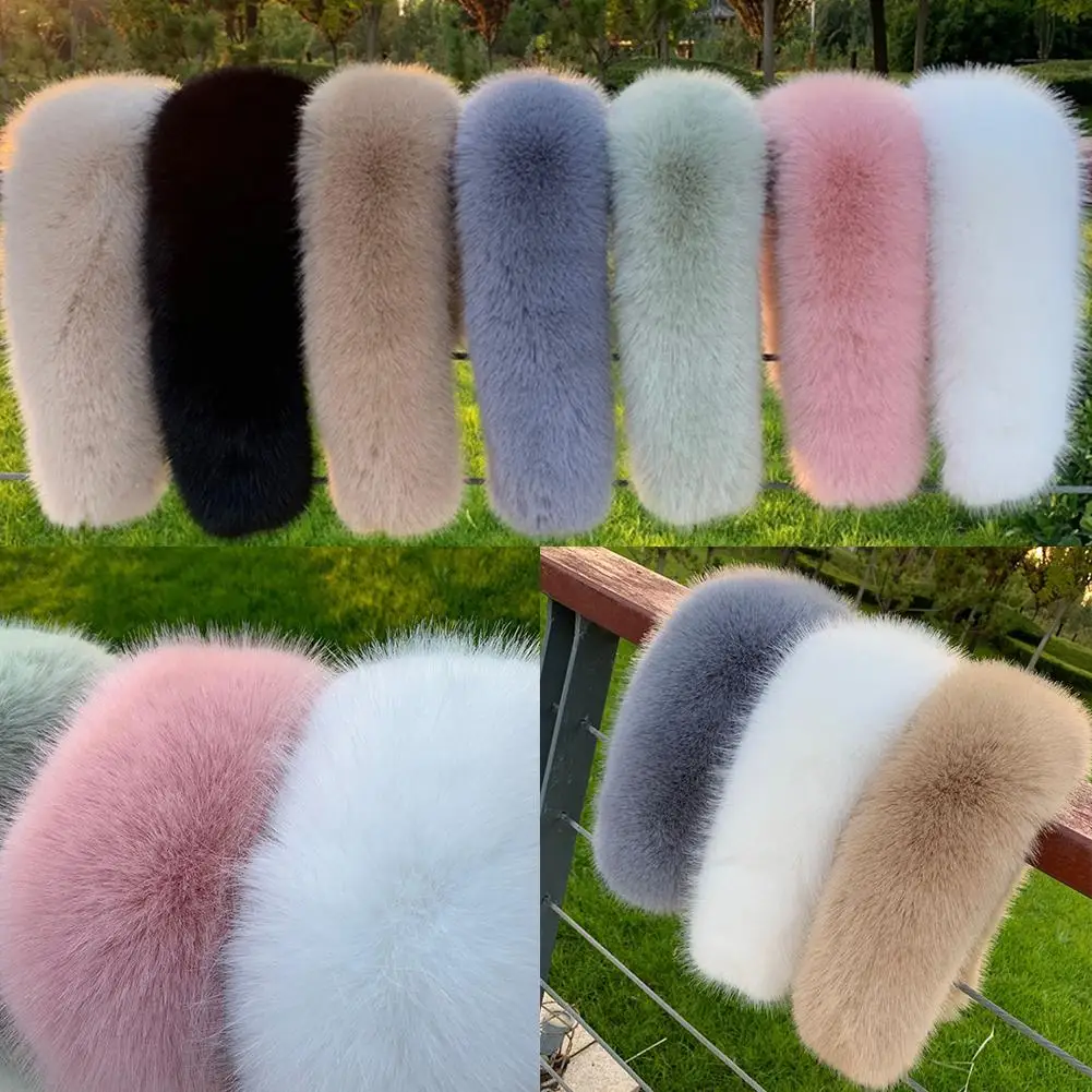 

Women Faux Fur Collar Shawl Furry Fur Collar For Winter Coat Hood Fur Decor Fake Fur Scarf Parkas Coat Fur Collar Scarves E5F4