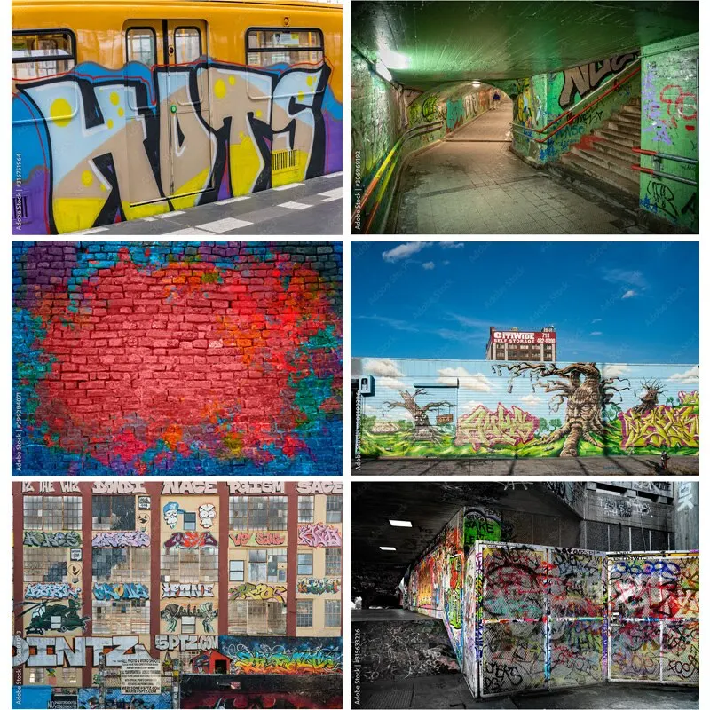 

Art Fabric Graffiti Theme Photography Backdrops Studio Props Vintage Brick Wall Photo Photography Background 211219 SKT-04