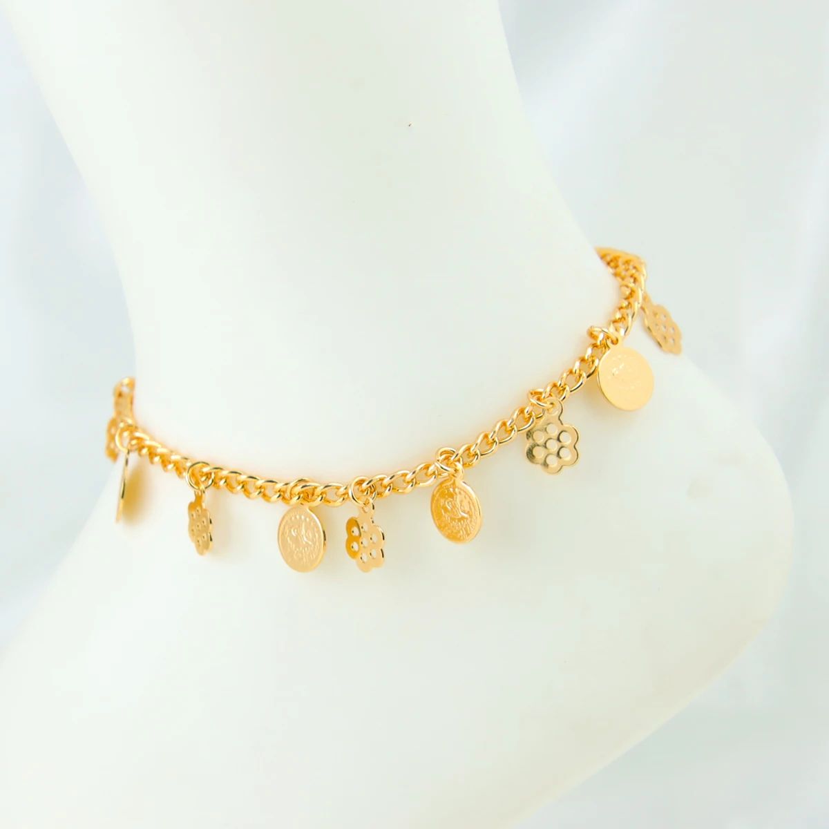 Dubai Muslim Gold Farbe Fußkettchen Ketten 21k Gold Überzogene Türkische Vintage Münzen Füße Knöchel Armband Arabisch Frauen Party schmuck – Detail 28