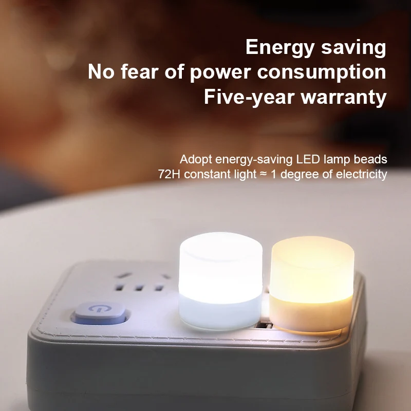 Mini USB Night Light Eye Protection Book Reading Light USB Plug Computer Mobile Power Charging LED Night Lamp Red White 10X 5X 1X