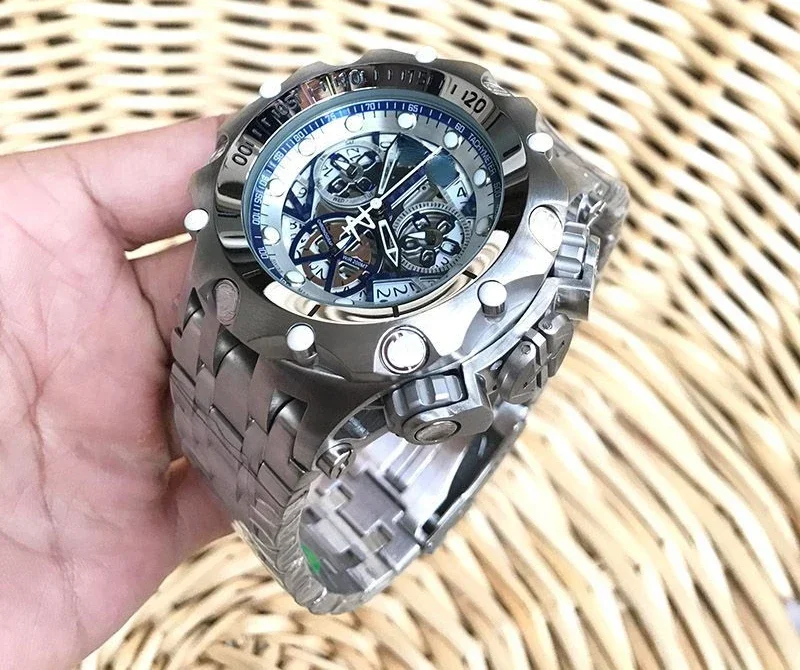 Hollow steel large dial fully automatic non mechanical sports domineering high-end men's watch mens watch