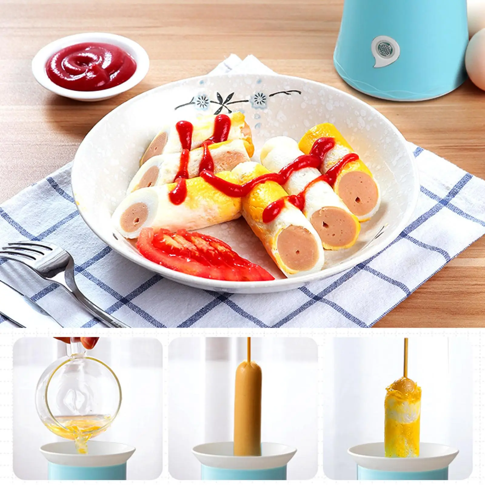 Automatic Egg Roll Maker Nonstick Electric Eggs Sausage Boiler for Adult Kids Gifts 5