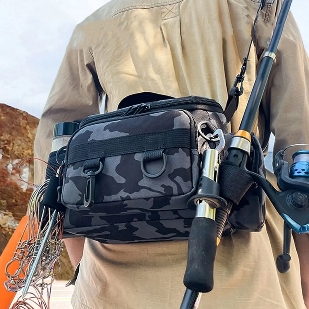 

Waterproof Fishing Bag Nylon Large Capacity Multi Purpose Fishing Tackle Two Layer Waterproof Outdoor Shoulder Bags