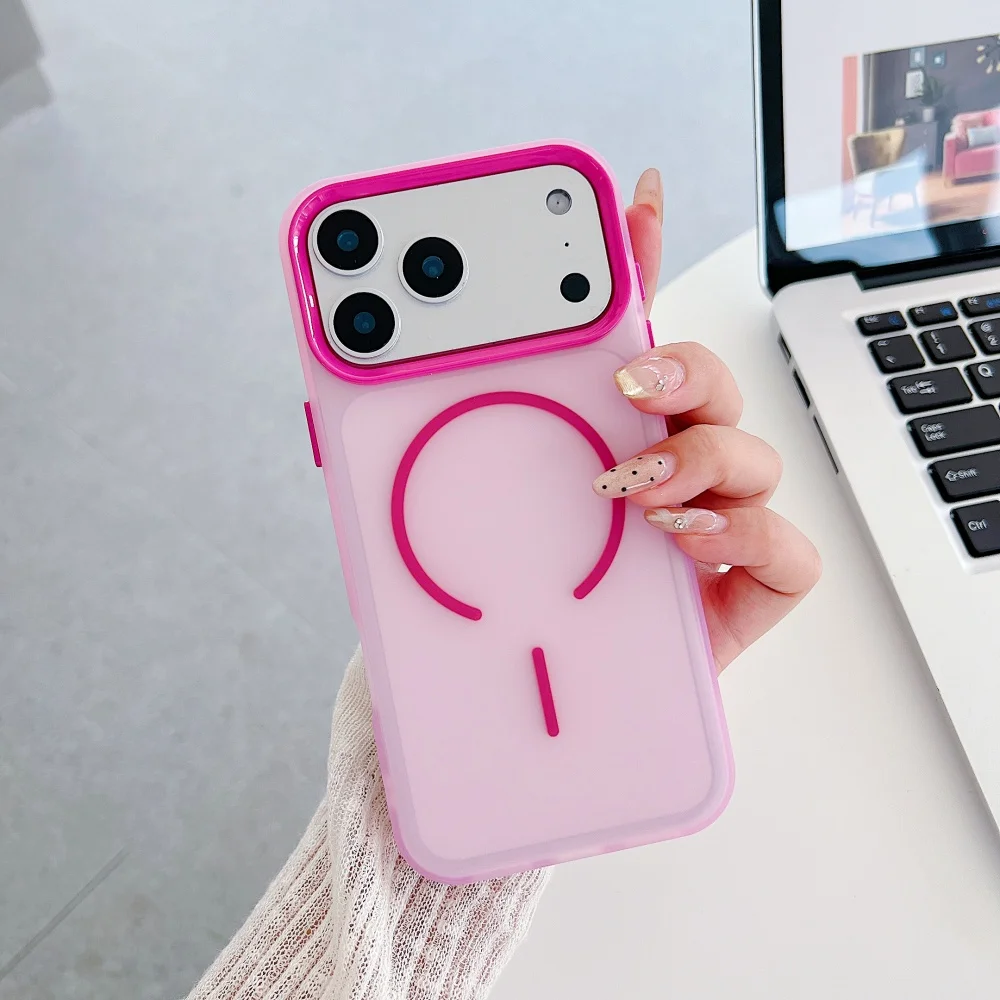 Frosted Candy Colors Magnetic Shockproof Phone Case