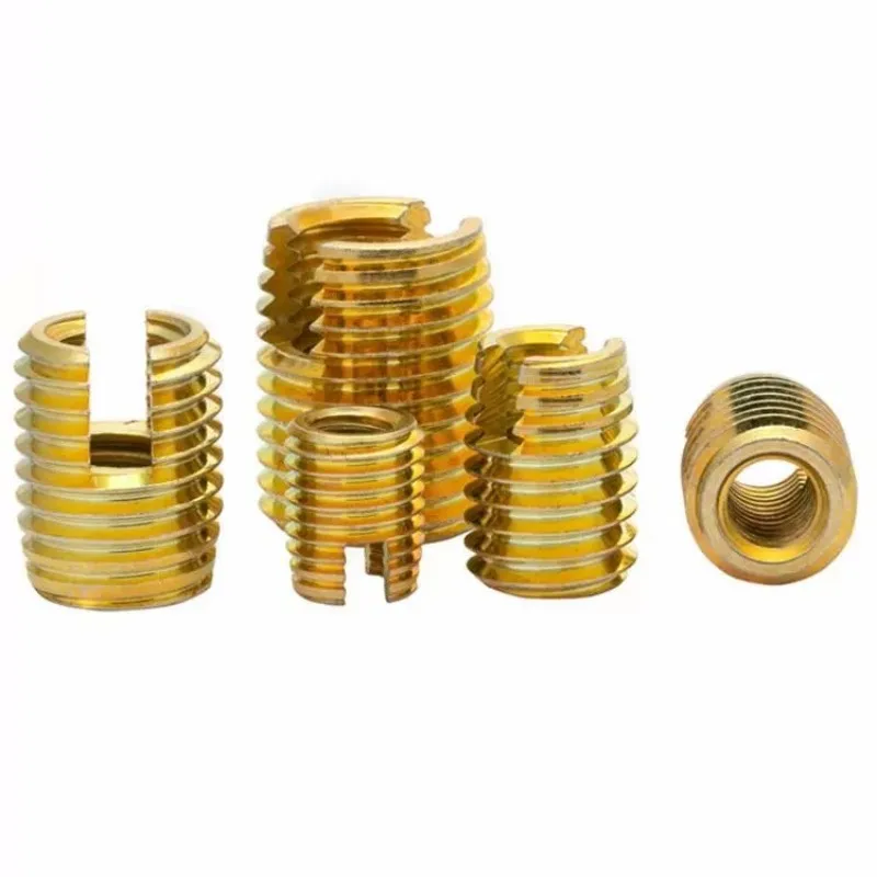 

10Pcs302 groove type carbon steel self tapping screw sleeve embedded slotted thread protection sleeve galvanized tooth sleeve