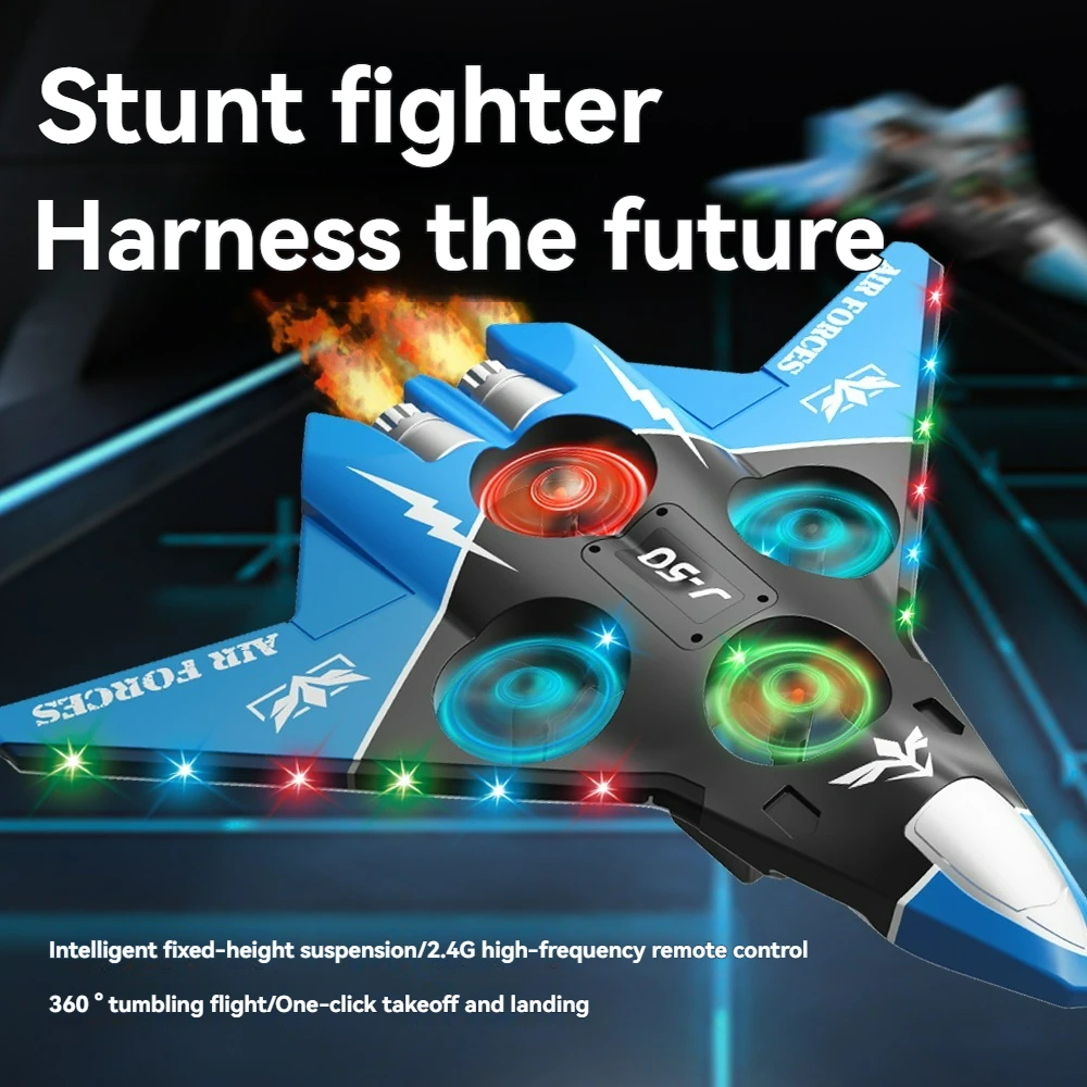 Avion RC Combat 2.4G Mousse EPP LED Bleu/Gris 360°