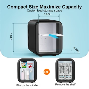 Crownful 4L Mini Car Refrigerator 12V/120V Multifunction Fridge Cosmetics Beer Beverage Cooler Warmer Cooler Fridge for Car Home 6