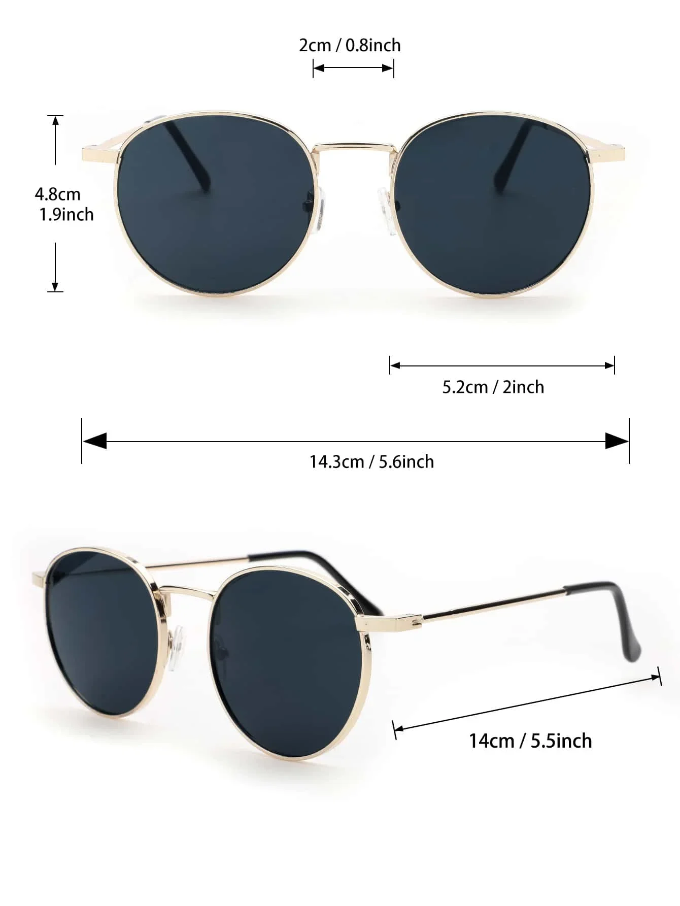 1PC Unisex Metal Round Frame Vintage Y2K Casual Sunglasses For Outdoor Daily Vacation Driving Clothing Accessories 6