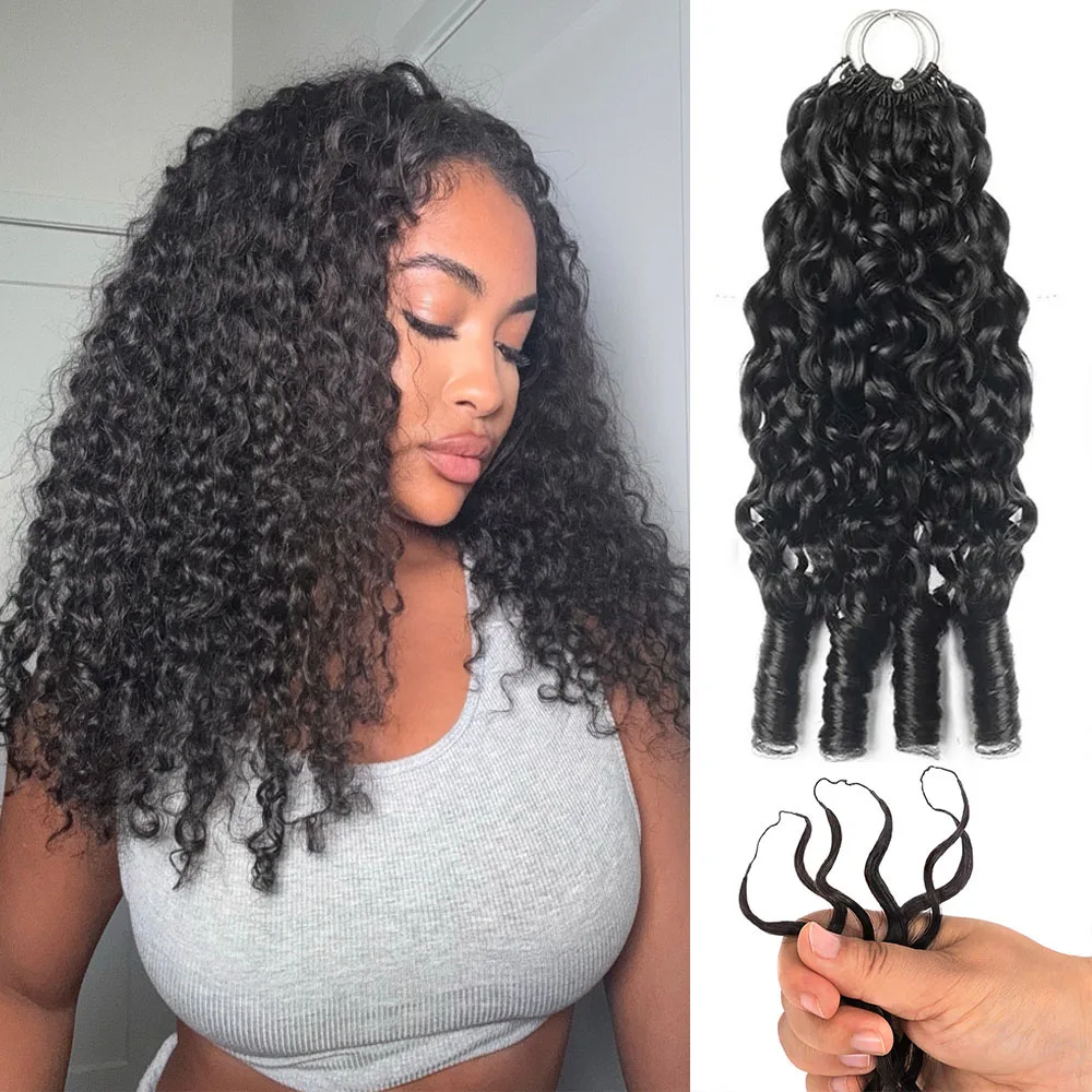 Burmese Curly Miracle Knots Crochet Hair For Braiding Boho Braids Raw 100% Human Hair Extensions Feathered Human Crochet Hair 1