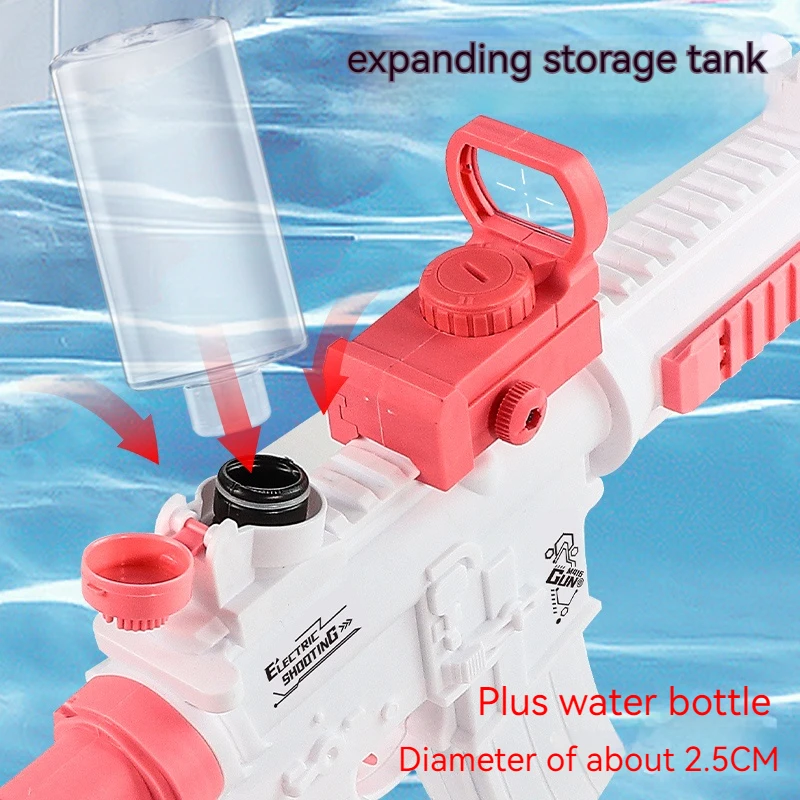 Electric Water Gun M416 Shooting Toy 280ML Shoot Beach Outdoor Fun Toy Children Boy Girl Adults Gift With Expanding Storage Tank 4