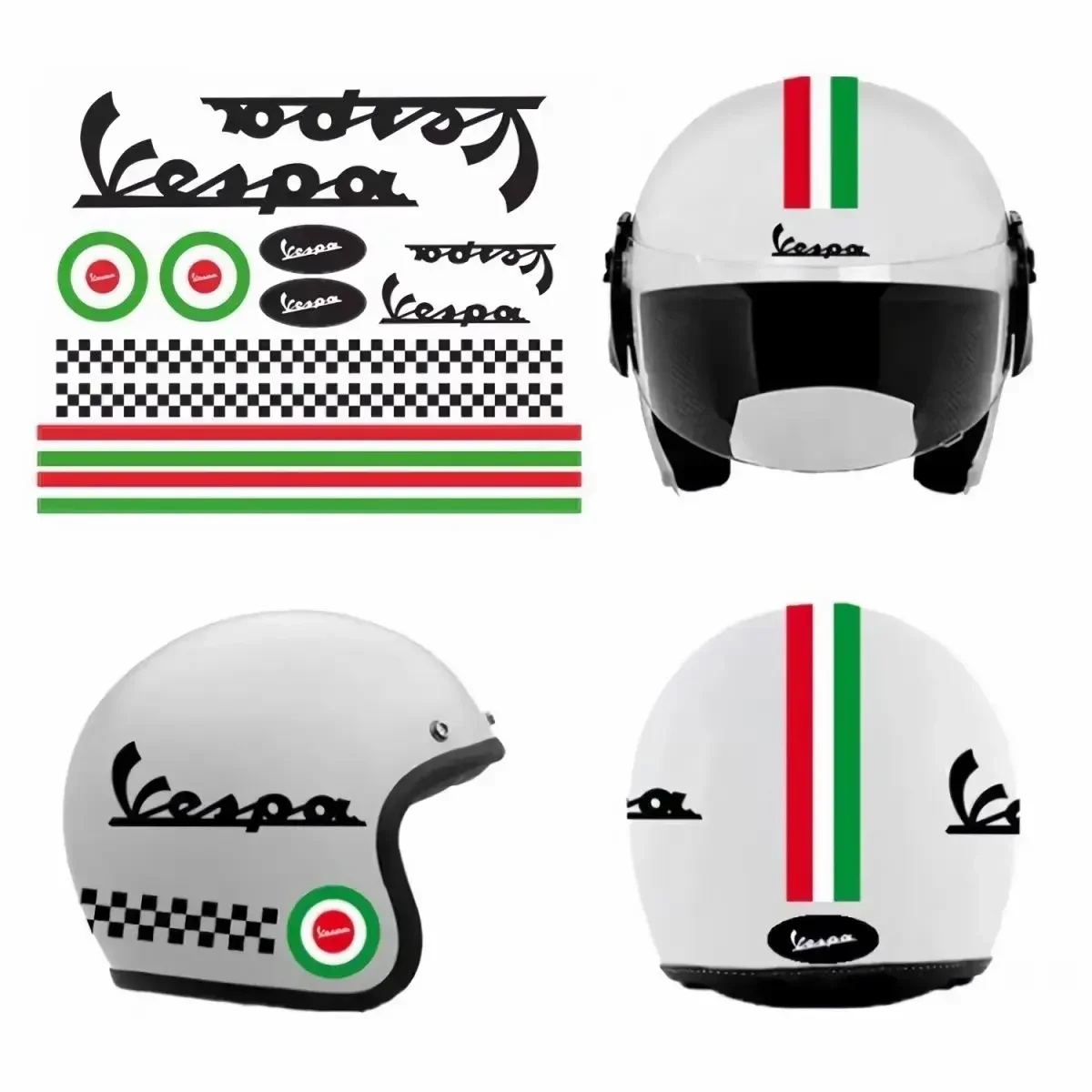 Universelles Reflektierendes Aufkleber-Set Motorrad-Dekorfolien für Vespa Monkey Roller Helm Tank – Detail 3