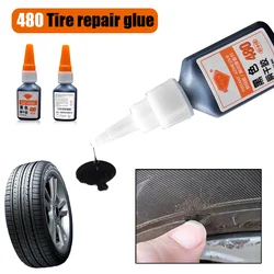 Colle forte noire pour réparation rapide de pneus de voiture, universelle, camion, moto, vélo, crevaison de chambre à air, 20g, 480 