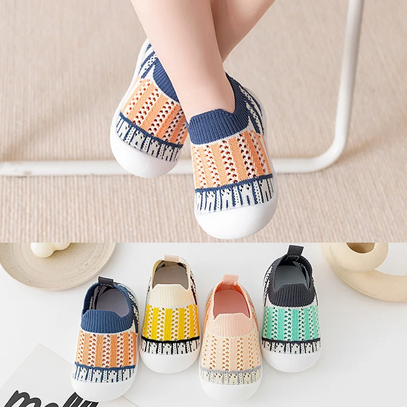 

0-3T Girls Boys Spring Popular New Baby Shoes Mesh Knit Breathable Kid Summer Slip-On Casual Sneakers Toddler Non-Skid prewalker