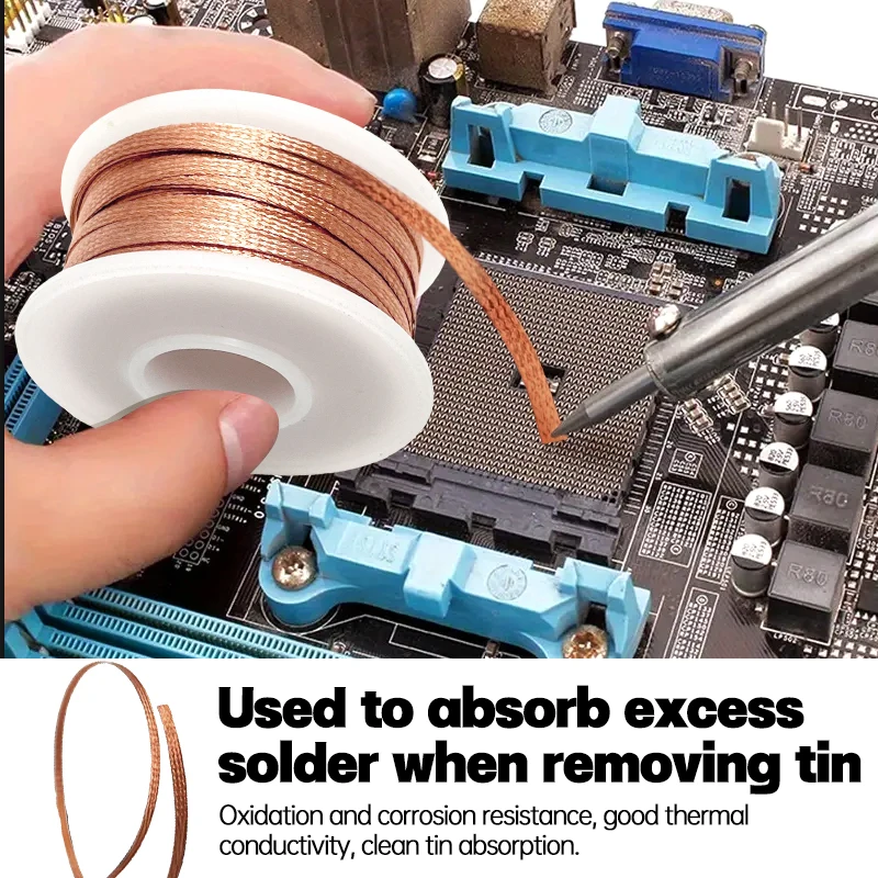 Desoldering Mesh 2/3/4mm Desoldering Mesh Braid Tape PCB Circuit Board Repair Tool Removing Wire Soldering Wick Tin Lead Cord Flux for Soldering