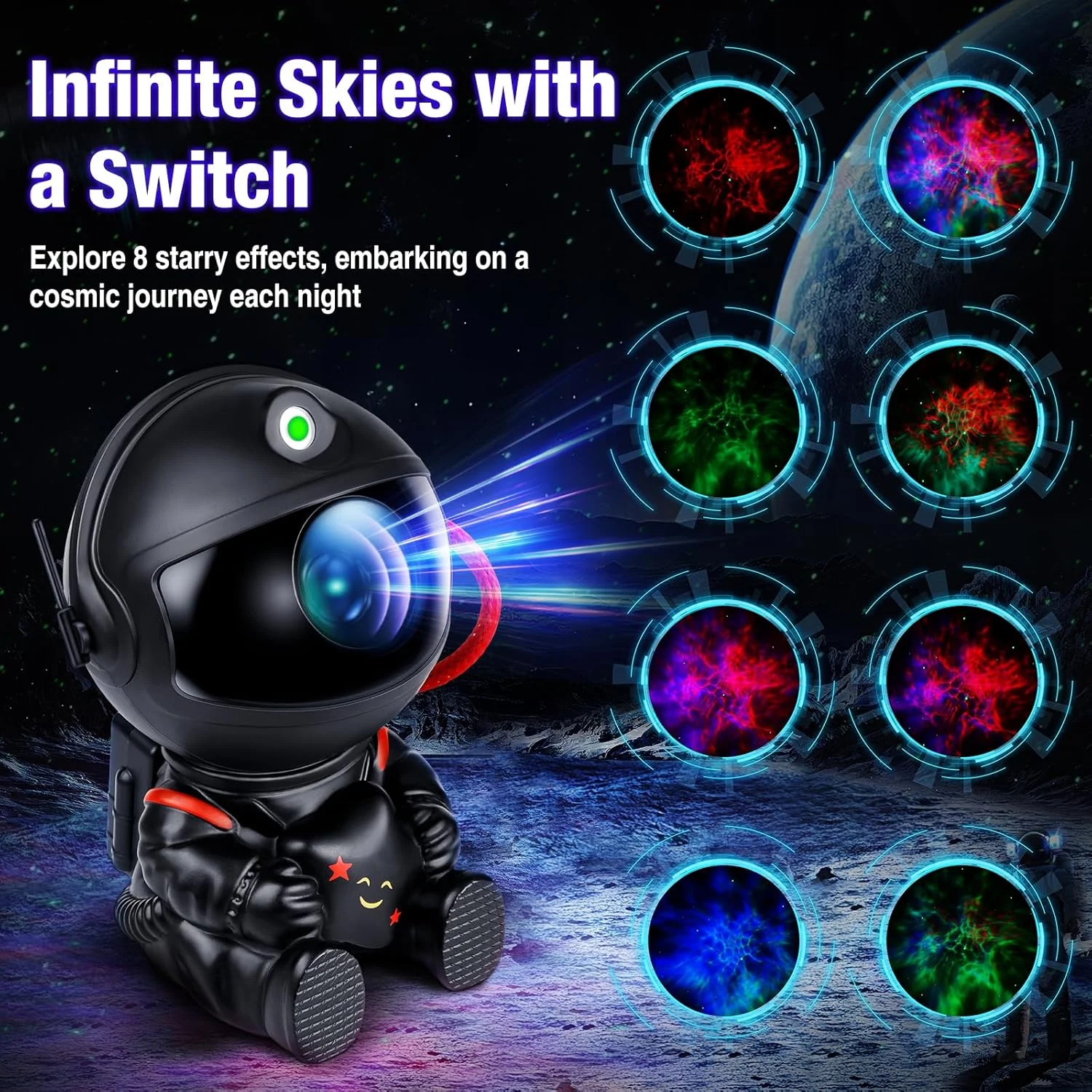 Astronaut Star Projector Lamp, Suitable for Multi-Room Decoration, A Great Gift, and a Perfect Starry Night Light for Bedroom