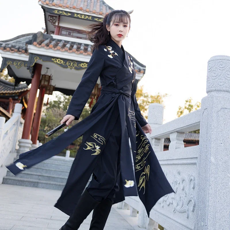 

Black Hanfu Women&Men Ancient Chinese Hanfu Couples Halloween Cosplay Costume Hanfu Gown With Pants Sets For Men Women Plus Size