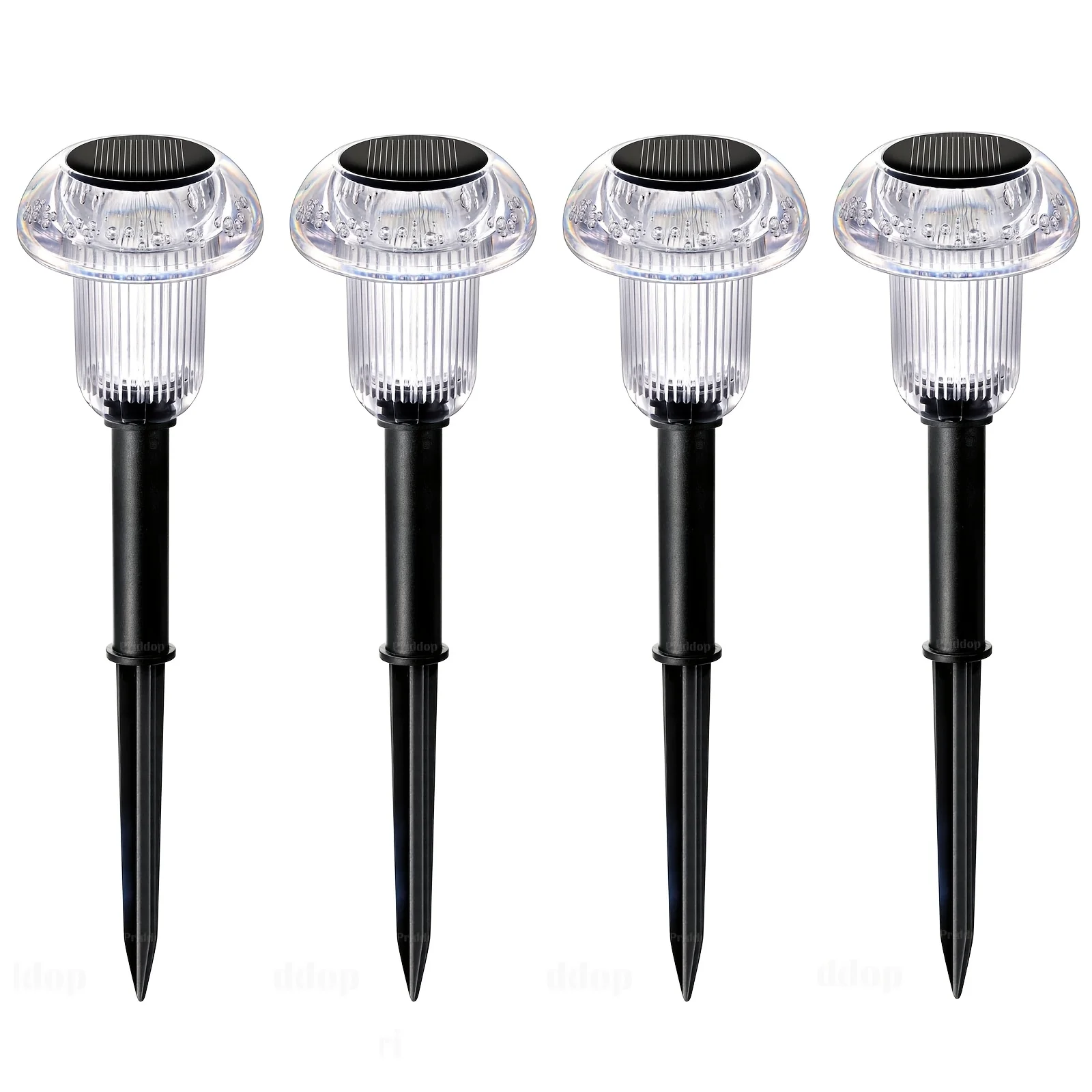 4Pcs Solar Pathway Lights Outdoor Vibrant LED Mushroom Garden Stake Lighting for Walkways Lawns Driveways Landscapes Decorative