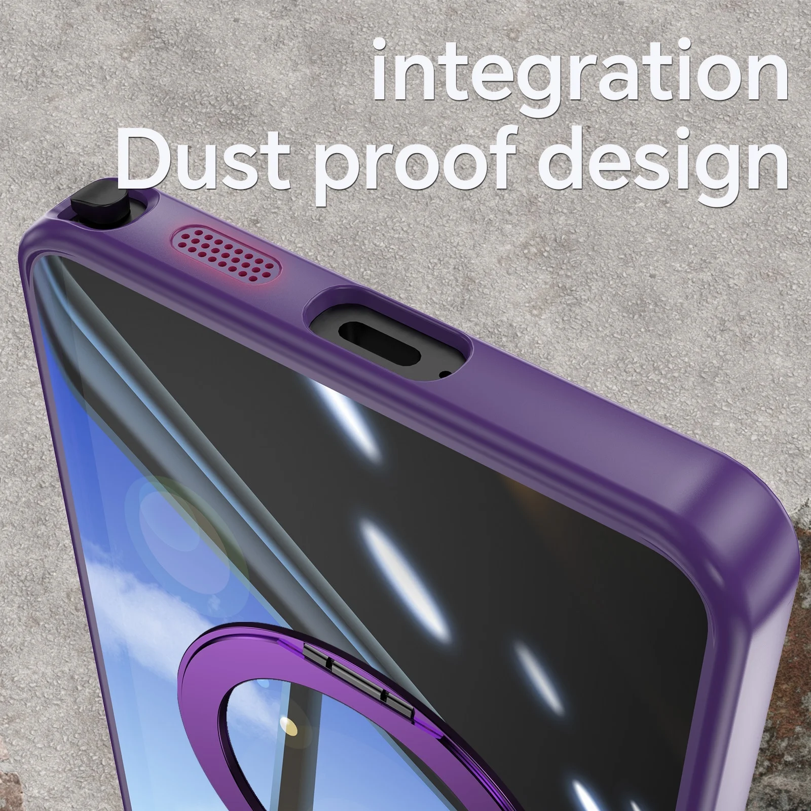 360° Rotating Magnetic Bracket Shockproof Phone Case with Clear Mount