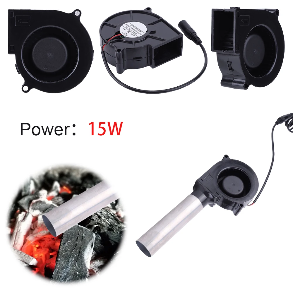 가변 속도 컨트롤러가있는 6000RPM 공기 송풍기 DC 12V 바베큐 팬 공기 송풍기 피크닉 그릴 목재 스토브 요리를위한 바베큐 송풍기 팬
