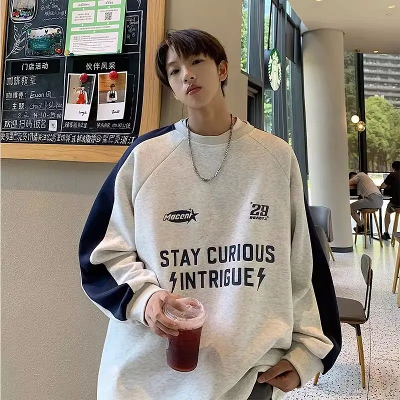 

Fashion korean print retro personality simplicity Y2K hoodie Winter Harajuku men and women street hip hop loose sports hoodie