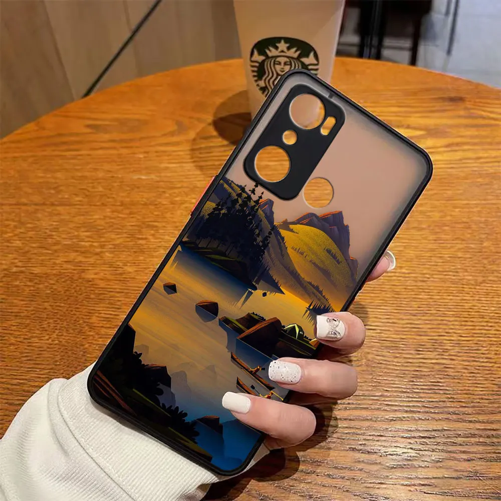 thumbnail image 1 of Funda mate para infinix HOT 20I 12 12I 11 11S 10 10I 10S PLAY 9 8 Pro POVA 3 CAMON 15 17P, funda artística pintada a mano con paisaje de montaña, 1 of 5