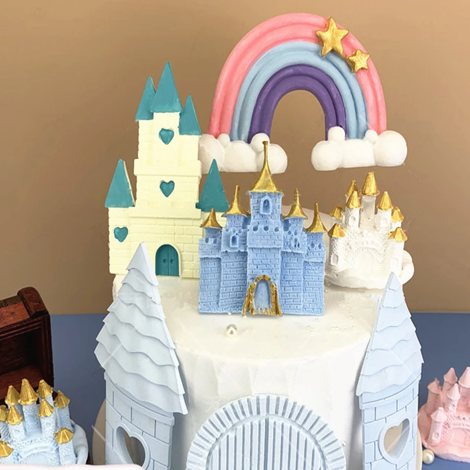 Molde De Silicona Para Tartas Con Forma De Castillo, Decoración