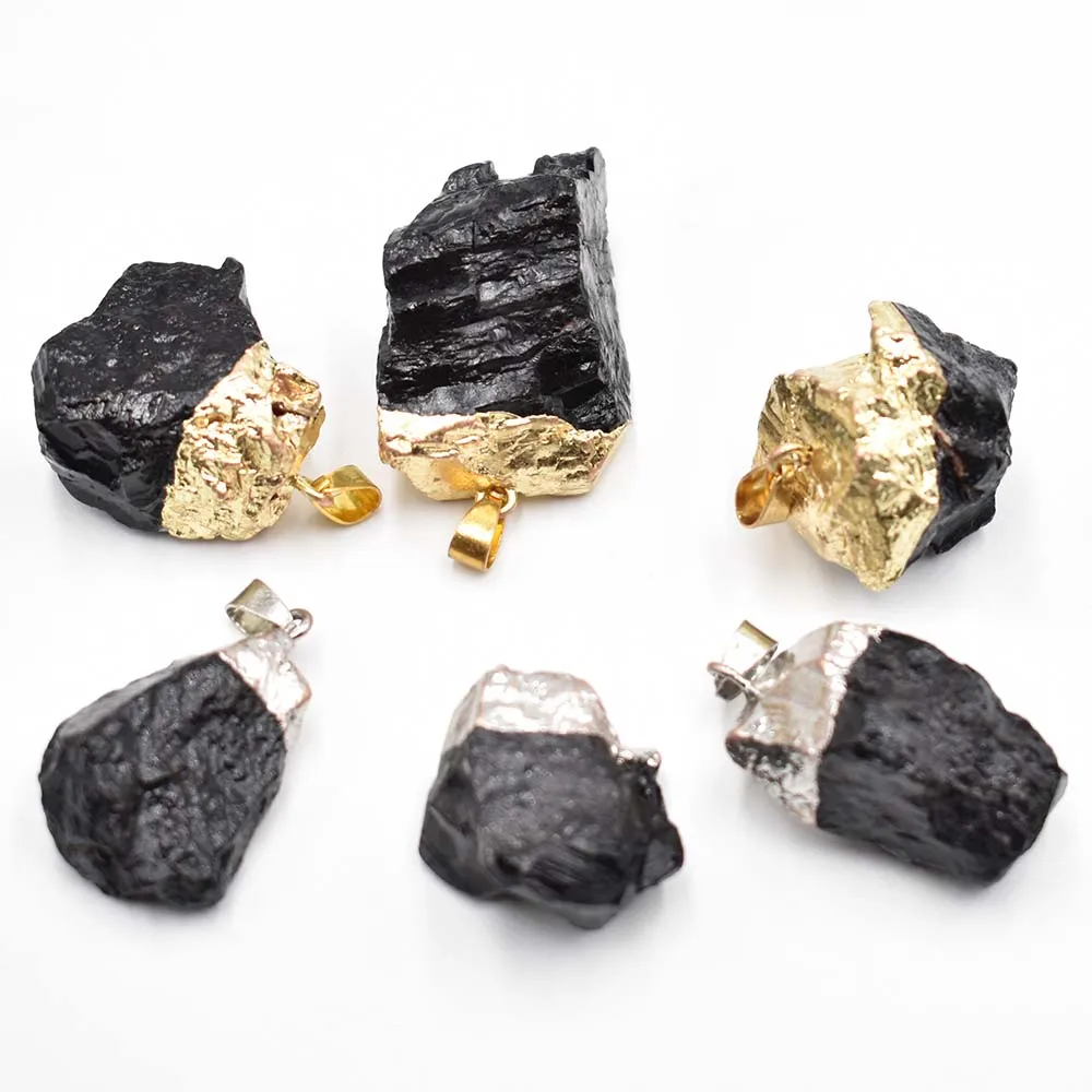 

2022 новый натуральный черный турмалин камень лечебный рейки неправильной необработанной энергией чакры Подвески 6 шт./лот оптовая продажа бесплатная доставка