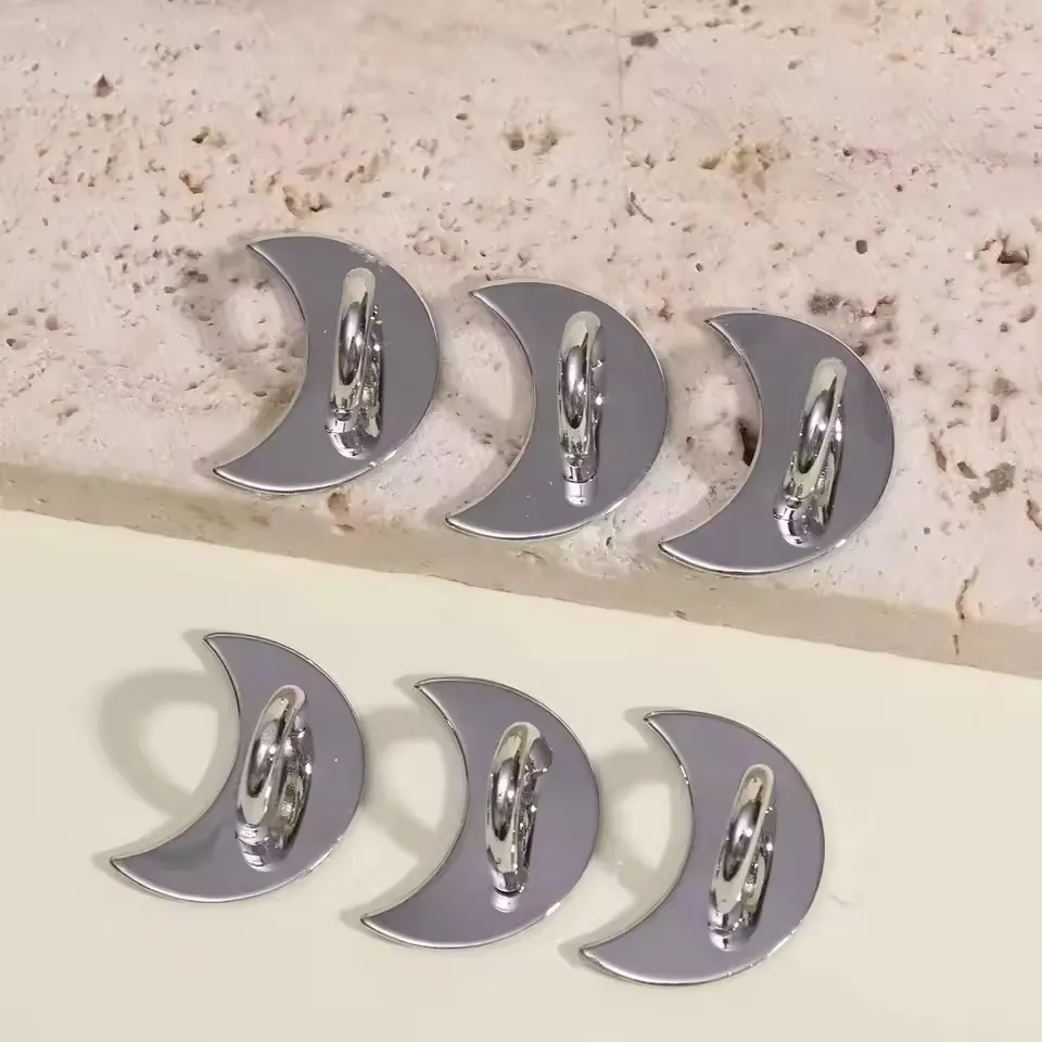 Versatile Metal Phone Charm Hook & Finger Ring Stand with Adhesive Grip
