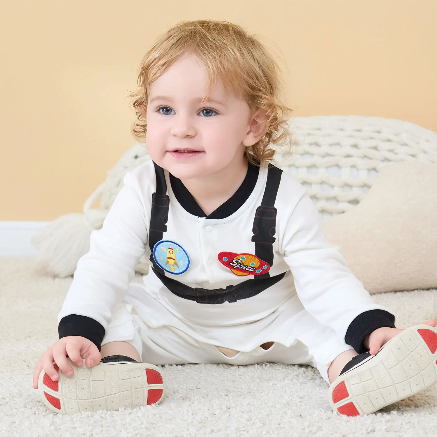 Umorden White Baby Boy Astronaut Costume Cosplay Space Suit Newborn 3M 6M 9M 12M Spring Autumn Romper Jumpsuit Birthday Outfit kids cosplay costume