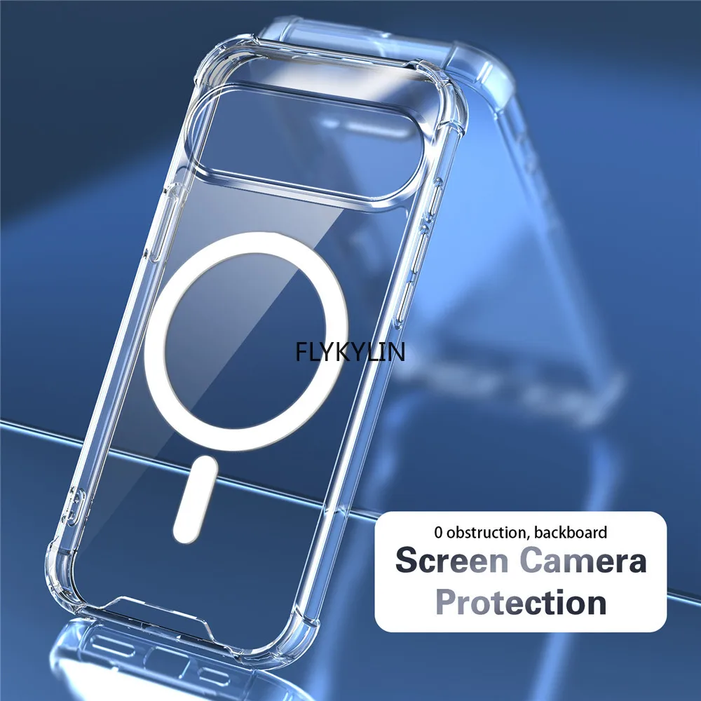 Magsafe Magnetic Transparent Phone Case with Four-Corner Anti-Fall Protection