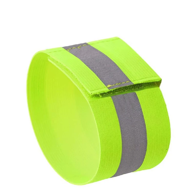 Night running and cycling reflective belt safety flash armband fluorescent green suitable for night jogging, cycling and running