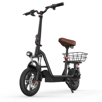 iScooter i12 12 ''Scooter elettrico 500W Batteria motore 36V/7.5Ah Velocità massima 25KM/H Sedile e cestino Piccolo scooter per la spesa