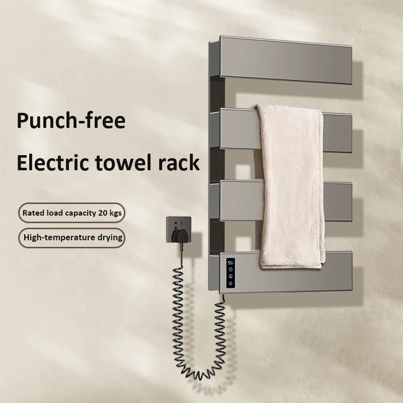 ราวแขวนผ้าไฟฟ้า เครื่องอุ่นผ้าเช็ดตัวในห้องน้ําพร้อมระบบควบคุมอุณหภูมิและตัวจับเวลาในตัว ราวแขวนผ้าอุ่น ประหยัดพลังงาน เครื่องอบผ้าเช็ดตัว 1