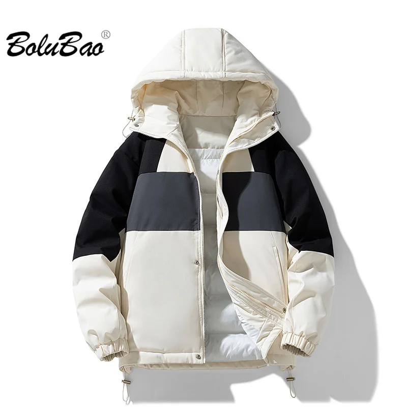 

BOLUBAO 2023 Outdoor Leisure Parker Cotton-Padded Men's Hooded Lamb Wool Coat High Quality Design Hot Parker Cotton-Padded Men