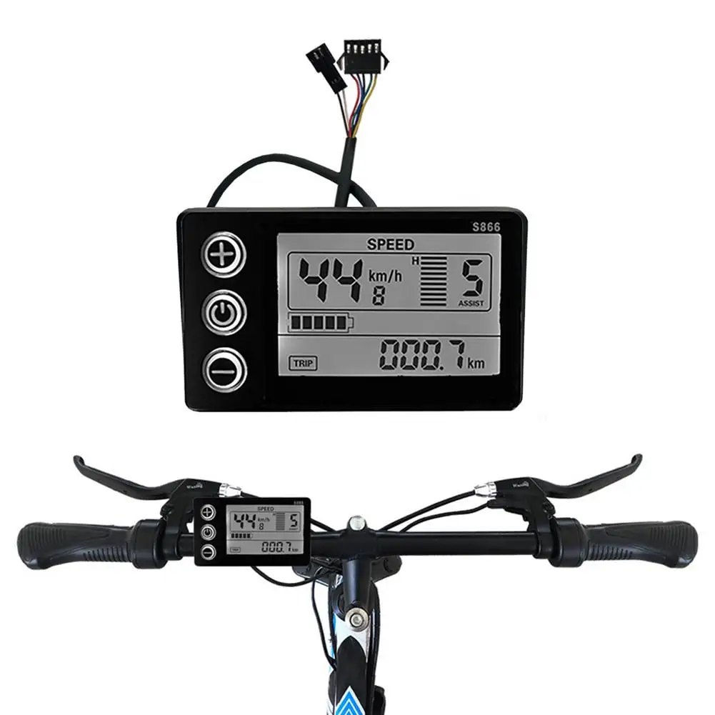 Lcd-S866 Electric Bike Smart Meter Lcd Display Lightweight Rainproof Sm Plug Electric Scooter E-Bike Accessories Part