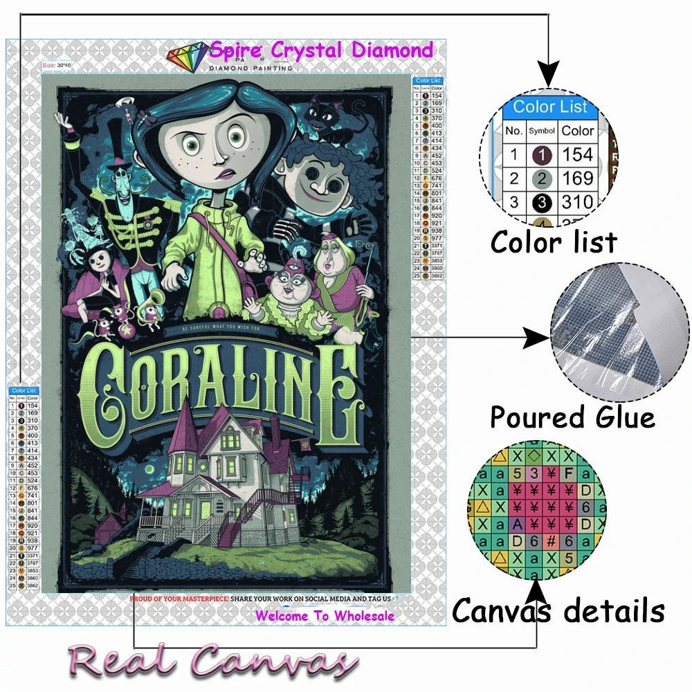 Coraline & The Secret Door AB Drill Diamond Painting Kits Embroidery  Cartoon Horror Movie Cross Stitch Mosaic Children's Gifts - AliExpress